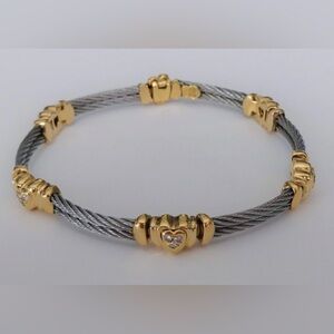 💛SOLD💛Philippe Paris gold bracelet Charriol 18K Diamond Heart Bracelet